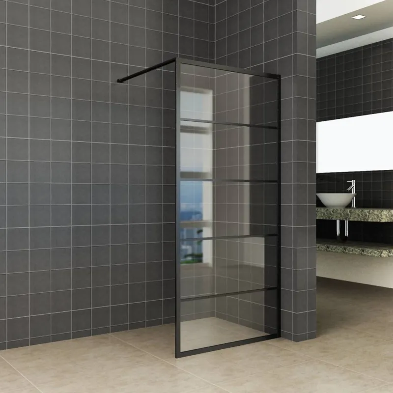 Inloopdouche Horizon Inclusief Mat Zwart Raster en NANO Glas (ALLE MATEN) Dagaanbieding