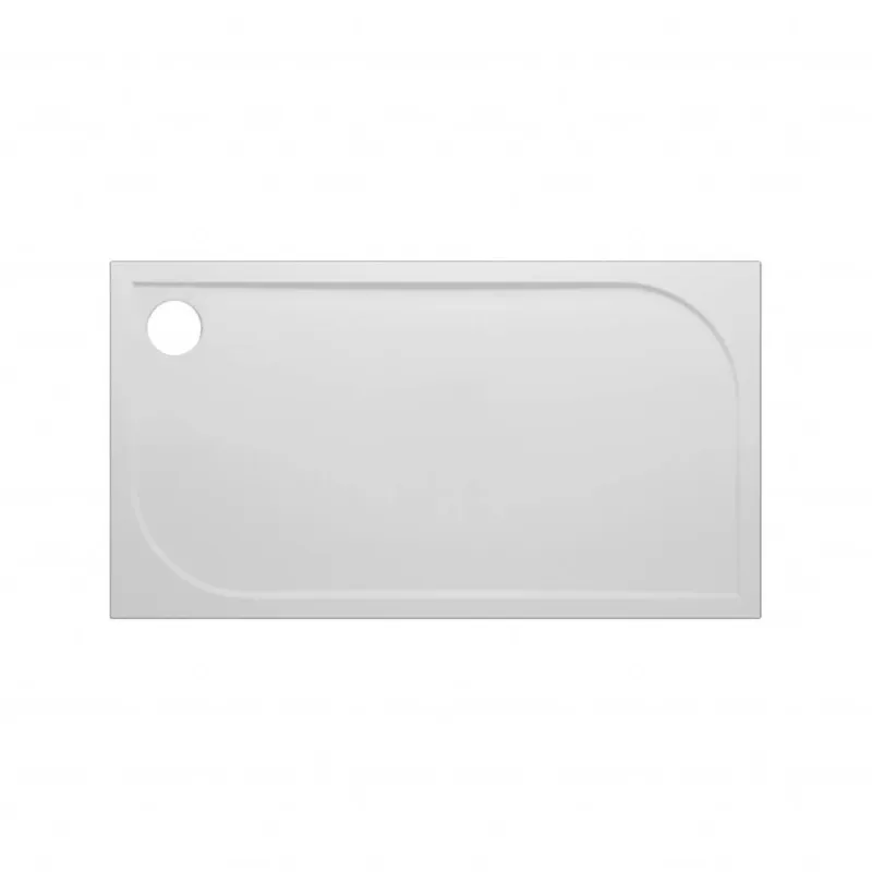 Douchebak VM Go Argon 100x80x3cm Polybeton Rechthoek Wit Sanitair Coating Flitsaanbieding