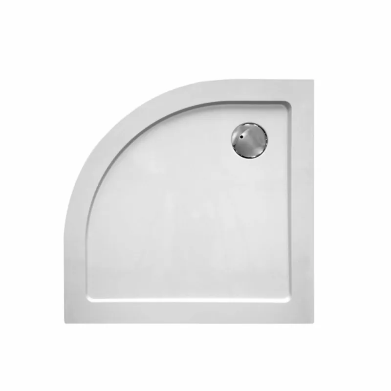 Seizoensaanbieding Douchebak VM Go Helion 90x3.5cm Composiet Kwartrond Wit Verstevigd