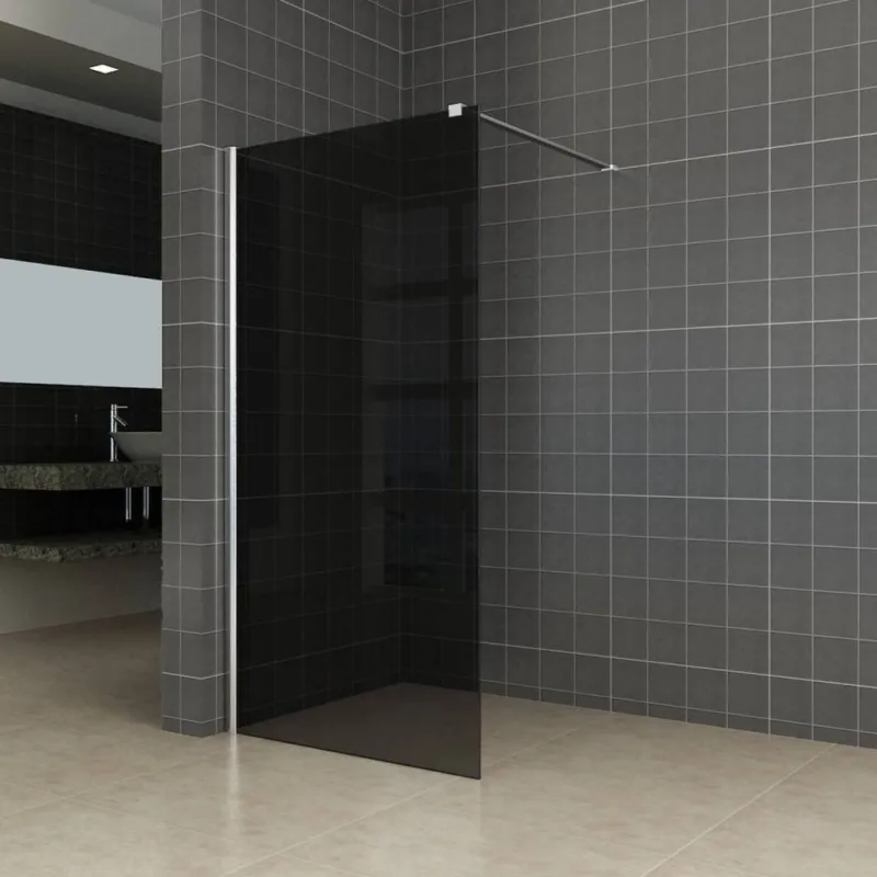 AQS Inloopdouche Pro Line Rookglas 8mm Nano Coating RVS Profiel en Stang (ALLE MATEN) Uitverkoop