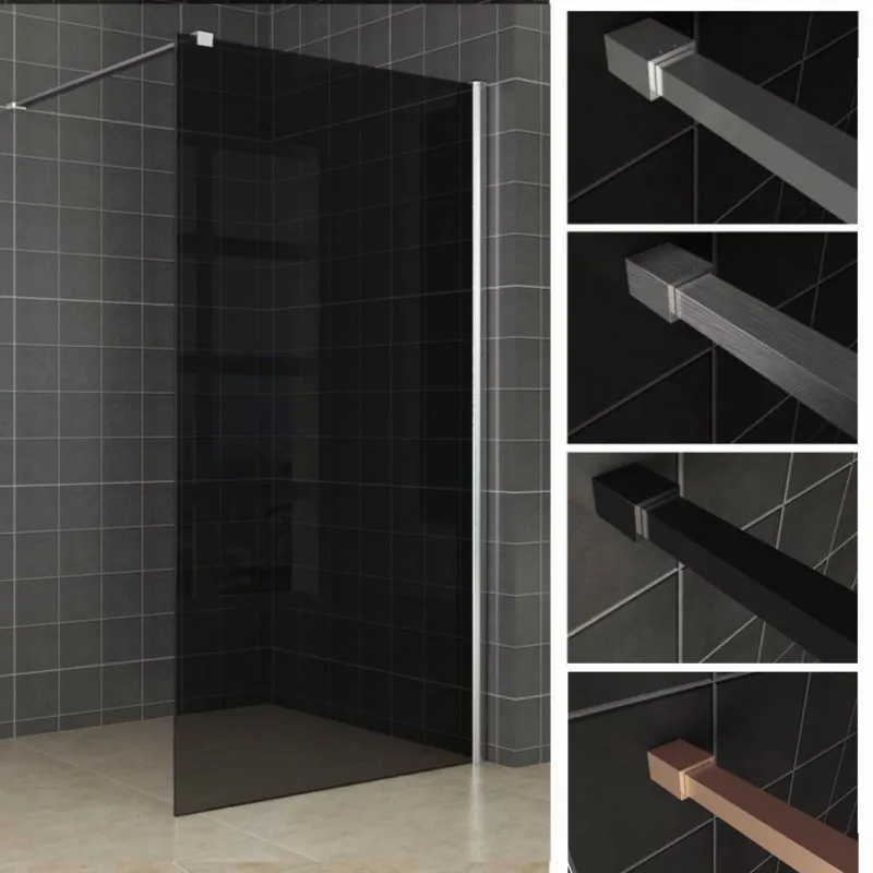 Inloopdouche Slim Glasplaat Rookglas 8mm Nano (Alle Maten) Bestseller