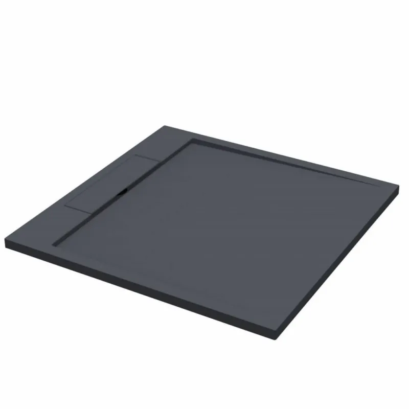 Actieprijs Douchebak Best Design Decent 90x90x3.5 cm Solid Surface Mat Zwart
