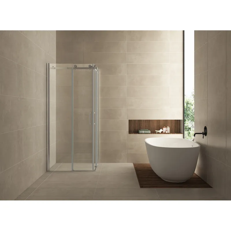 Aanbieding Douchecabine Hoekinstap Wiesbaden Inclusief Twee Schuifdeuren 90x90x200 cm 8mm NANO Glas