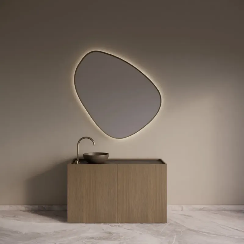 Gliss Design Norello badkamermeubel 120cm ash grey met zwart leisteen toppaneel Shop Nu