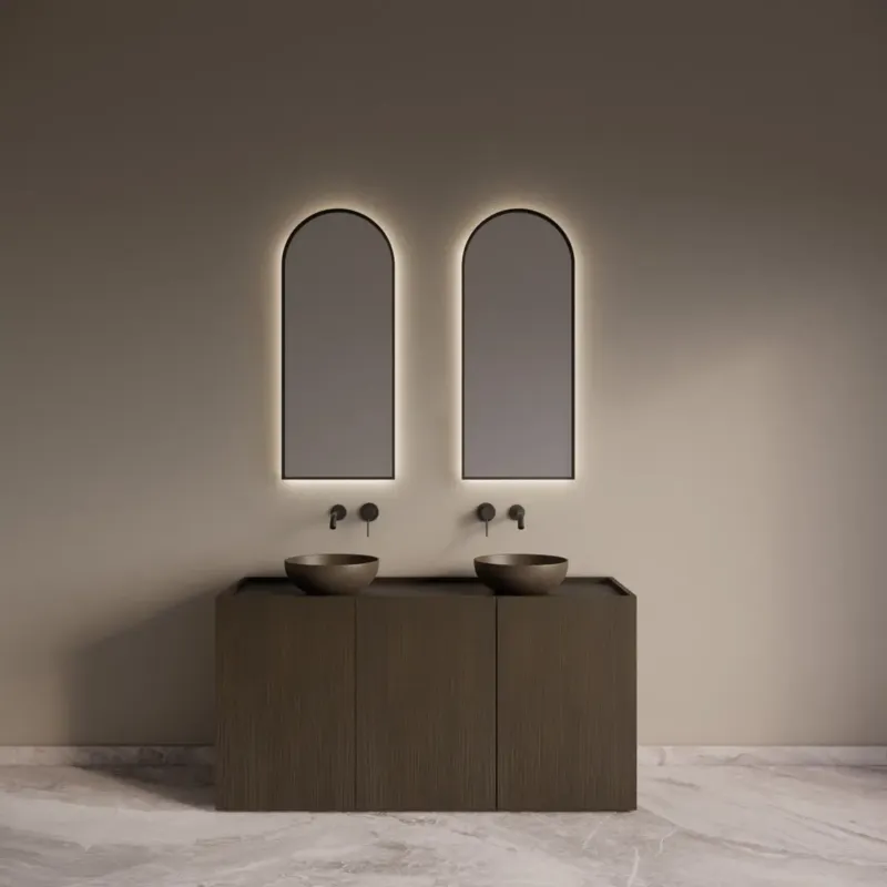 Betrouwbaar Gliss Design Norello badkamermeubel 140cm charcoal met zwart leisteen toppaneel
