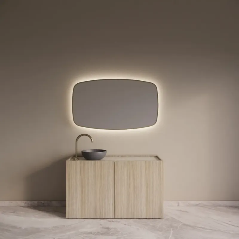 Gliss Design Norello badkamermeubel 120cm corn silk met wit marmer toppaneel Koop Vandaag
