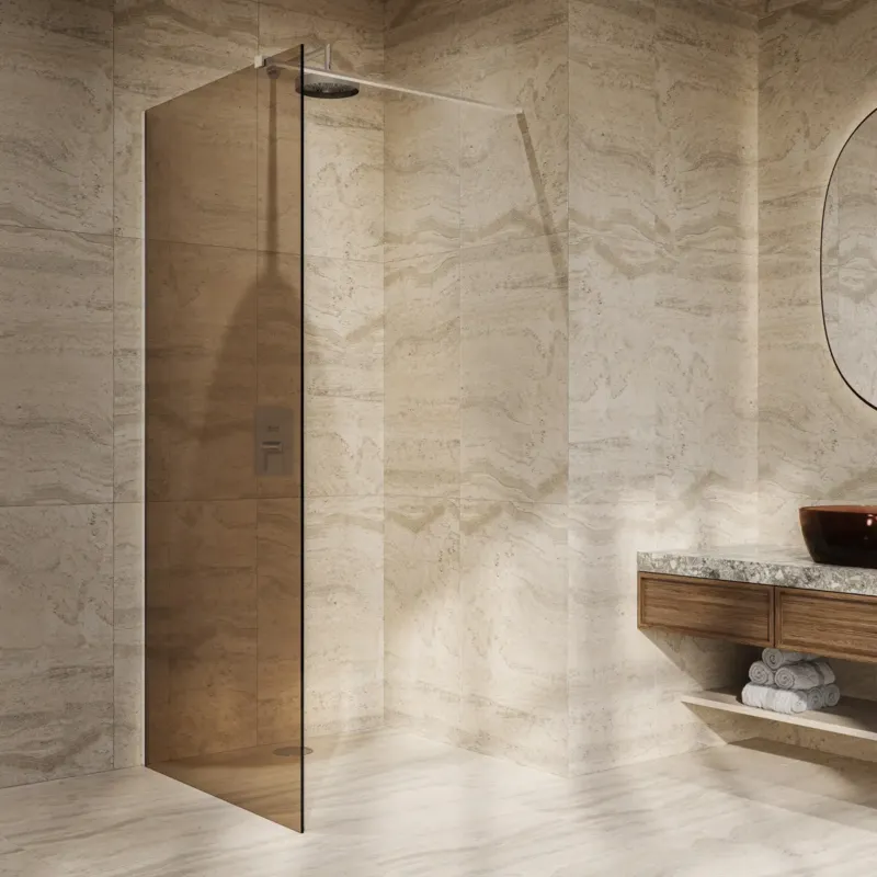 Bestseller Saniclear Bronze inloopdouche brons glas 80x200cm chroom