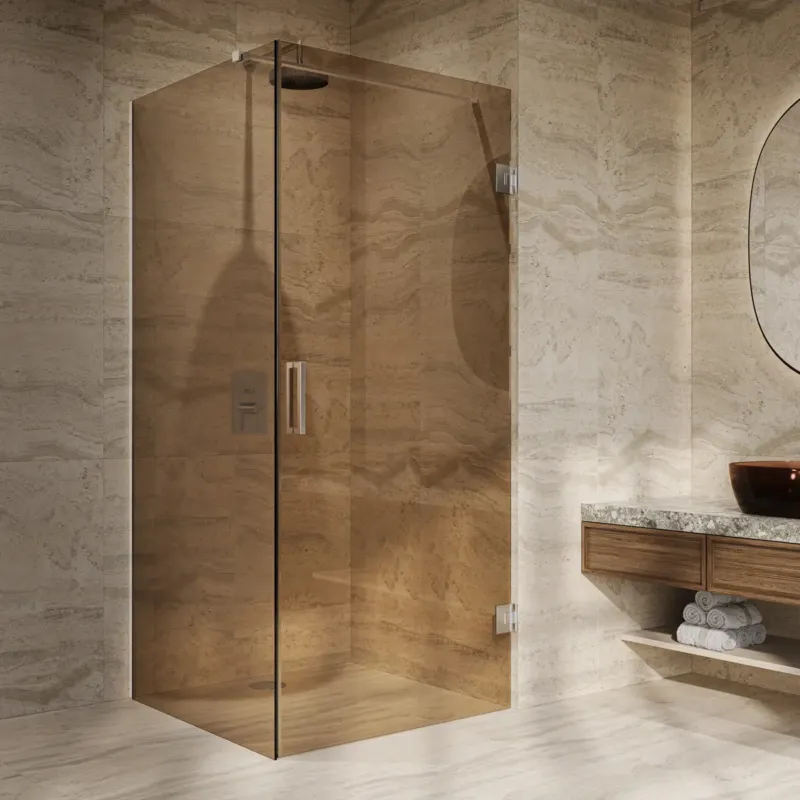 Saniclear Modern Talpa brons glas douchecabine 80x80cm met 80cm deur anti-kalk chroom Rechtstreeks Van De Fabrikant