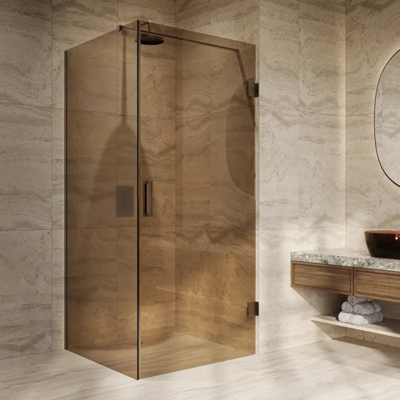 Saniclear Modern Antique brons glas douchecabine 80x80cm met 80cm deur anti-kalk verouderd messing Meest Verkocht