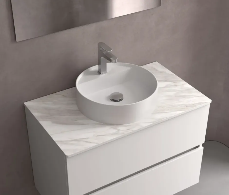 Beperkt Aanbod Muebles Navé opbouw waskom 39cm wit mat met kraangat
