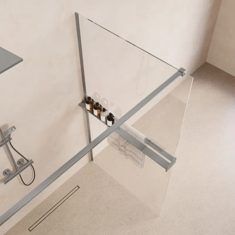 Saniclear Metric inloopdouche 90cm met handdoekhouder en helder glas chroom Merkproduct