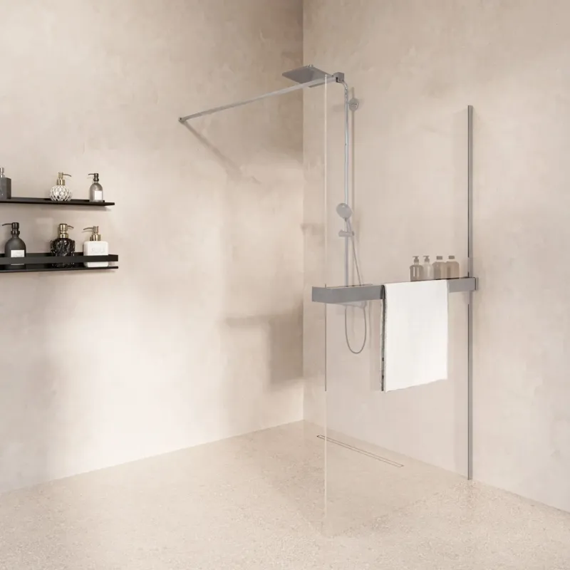 Favoriet Saniclear Metric inloopdouche 120cm met handdoekhouder en helder glas chroom