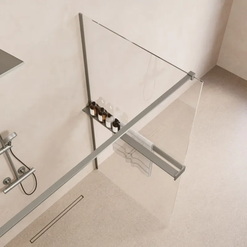 Saniclear Metric inloopdouche 100cm met handdoekhouder en helder glas RVS Weekendaanbieding