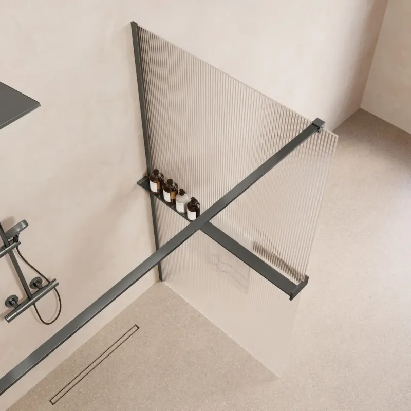 Gratis Retour Saniclear Metric inloopdouche 80cm met handdoekhouder en ribbelglas verouderd ijzer - gunmetal