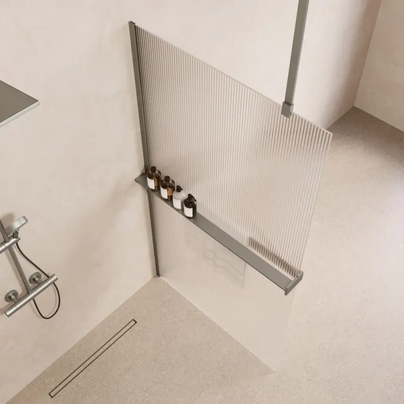 Saniclear Bright inloopdouche 80cm met handdoekhouder en ribbelglas RVS Gratis Retour