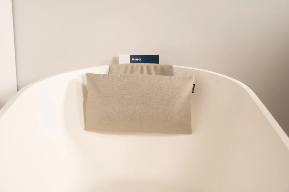 Riho Universal vrijstaand hoofdkussen met opbergvak pebble grey 40x25cm Weekendaanbieding