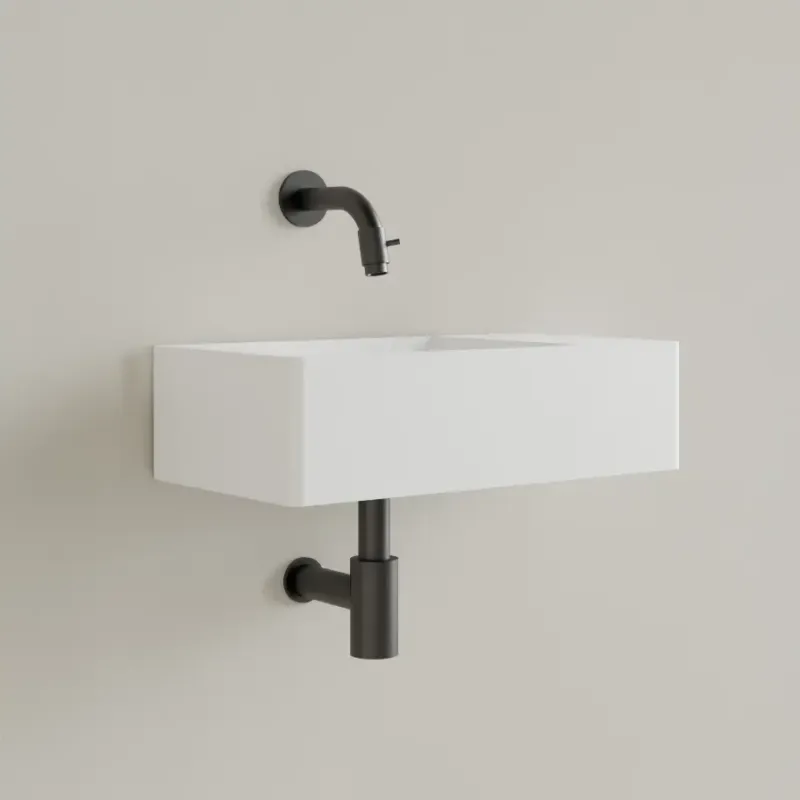 Must-Have SHOWMODEL Sanigoods Luko fontein 40x22cm rechts zonder kraangat mat wit