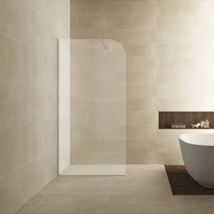 Mueller Curvello afgeronde glaswand 100x200cm met helder glas anti-kalk Hoge Kwaliteit