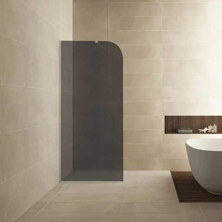 Mueller Curvello afgeronde glaswand 80x200cm met rookglas anti-kalk Hoge Kwaliteit