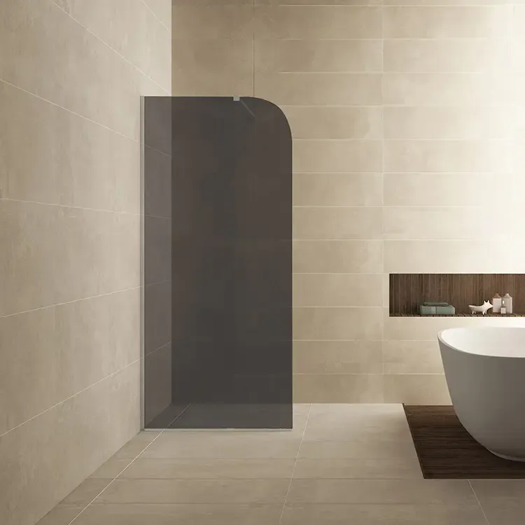 Premium Mueller Curvello afgeronde glaswand 90x200cm met rookglas anti-kalk