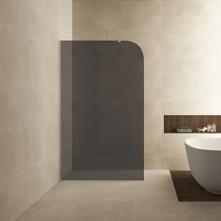 Superprijs Mueller Curvello afgeronde glaswand 120x200cm met rookglas anti-kalk