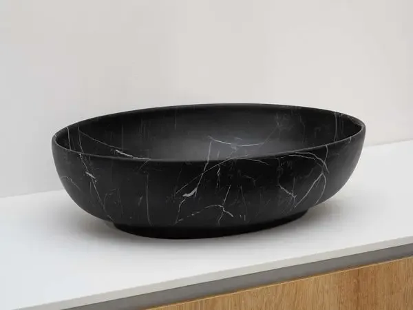 Merkproduct Riho Livit waskom ovaal 52x40cm zwart marmer