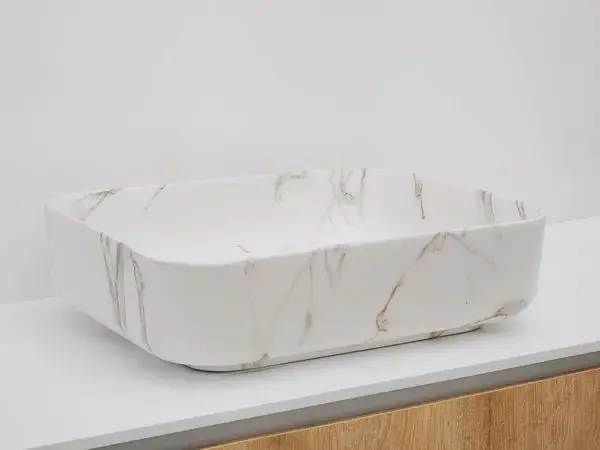 Riho Livit waskom rechthoekig 50x39cm wit marmer Populair