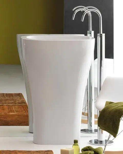 Beperkte Voorraad Sapho Aquatech staande wastafel 60x40cm wit glans