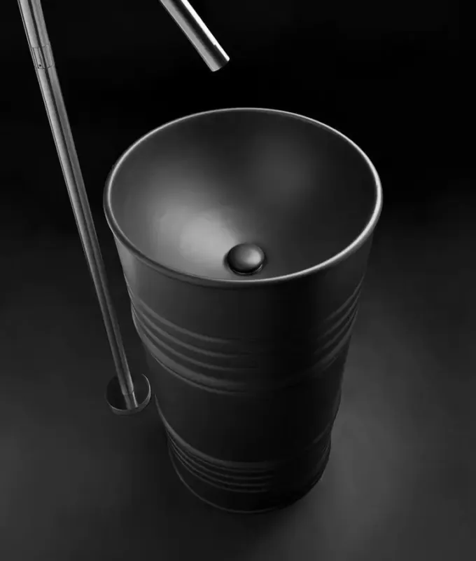 Snelle Levering Sapho Barrel staande wastafel 42cm zwart mat