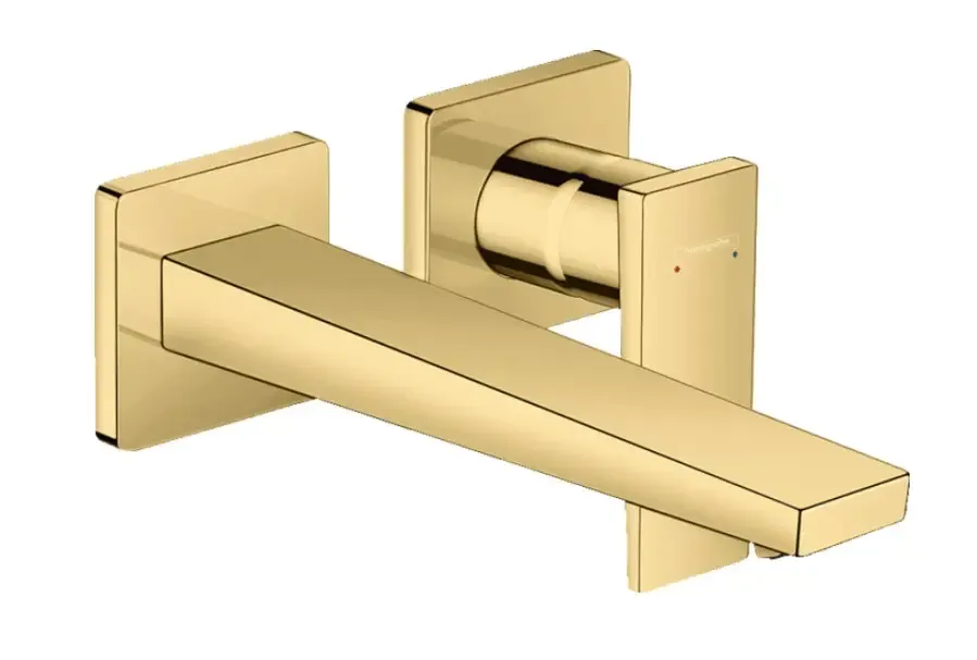 Weekendaanbieding Hansgrohe Metropol inbouw wastafelkraan waterbesparend met uitloop 22.5cm goud gepolijst