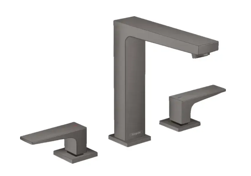 Actieprijs Hansgrohe Metropol 3-gats wastafelkraan waterbesparend zwart chroom geborsteld