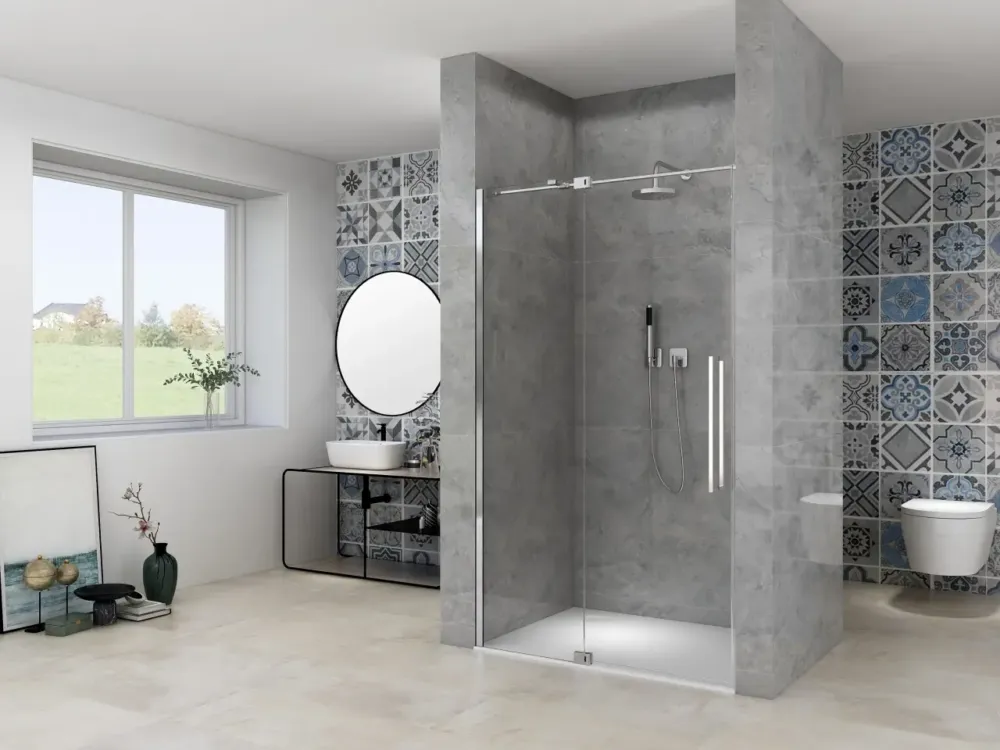 Superprijs Van Rijn ST08 douchedeur met helder glas 85-95cm chroom