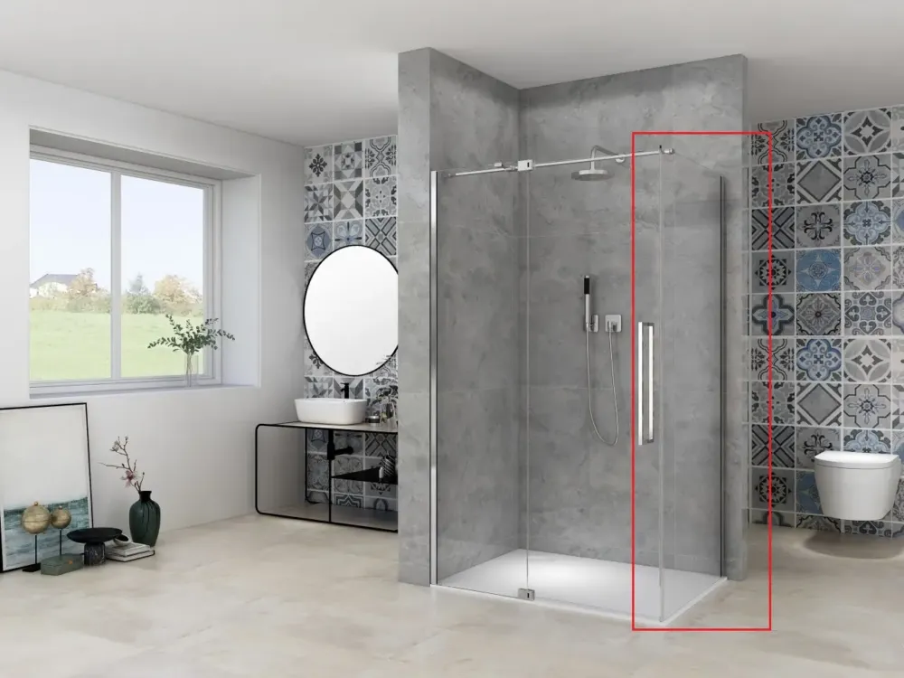 Van Rijn ST08 zijwand voor douchedeur helder glas 100x200cm chroom Weekendaanbieding