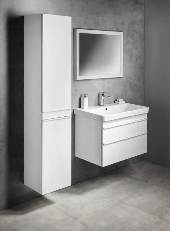 Sapho Sitia wastafelmeubel 80cm met LED spiegel en kolomkast wit mat Hoge Kwaliteit