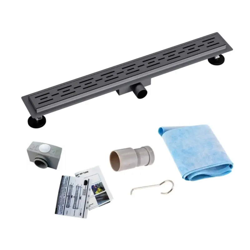 Sanigoods Nura douchegoot met flens 50cm gunmetal - verouderd ijzer Dagaanbieding