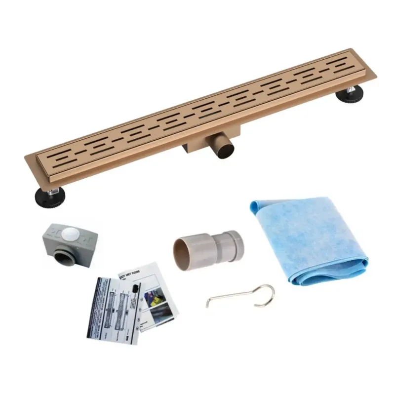 Favoriet Sanigoods Nura douchegoot met flens 60cm koper geborsteld