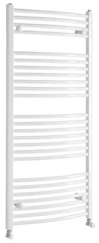 Aqualine Orbit gebogen design radiator 45x132cm wit 594Watt Gecertificeerd