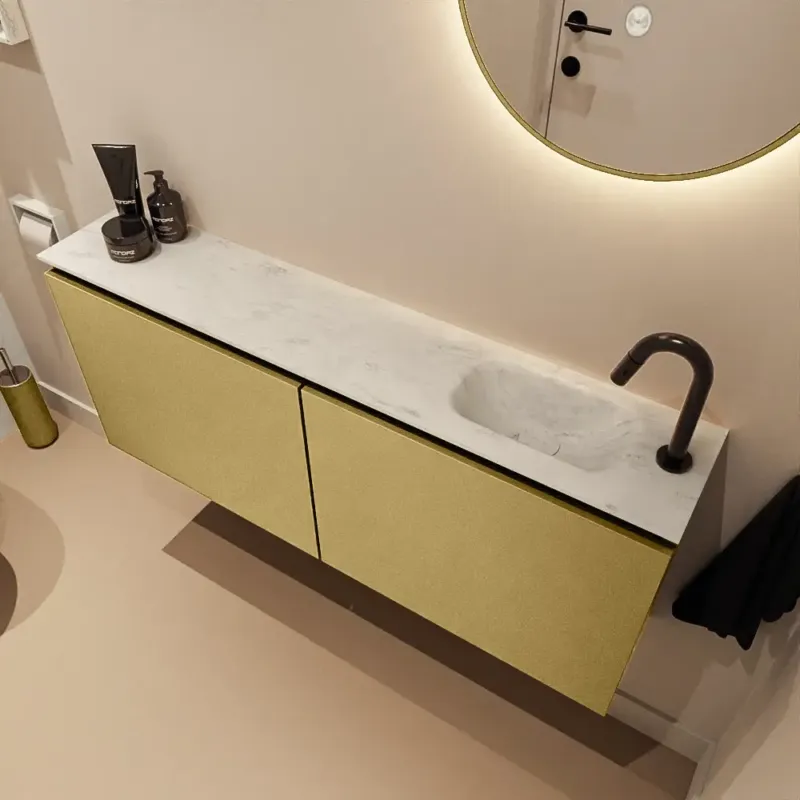 Bestel Nu Mondiaz Ture DLux toiletmeubel 120cm oro met wastafel opalo rechts met kraangat