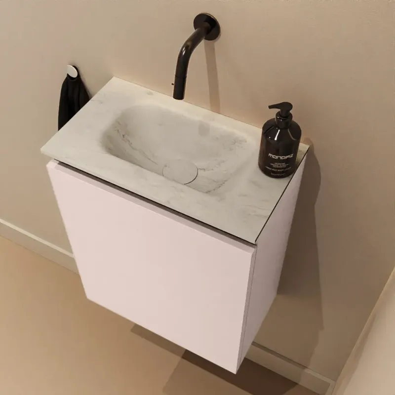 Beperkt Aanbod Mondiaz Ture DLux toiletmeubel 40cm rosee met wastafel opalo midden zonder kraangat