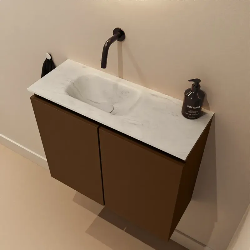 Alleen Vandaag Mondiaz Ture DLux toiletmeubel 60cm rust met wastafel opalo links zonder kraangat