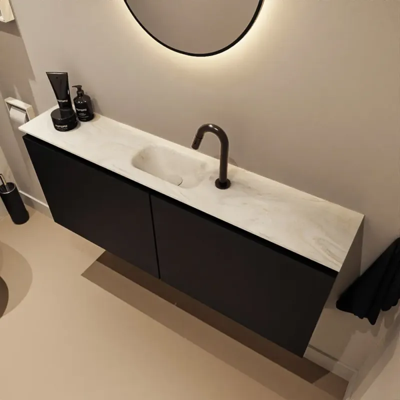 Superprijs Mondiaz Ture DLux toiletmeubel 120cm urban met wastafel ostra midden met kraangat