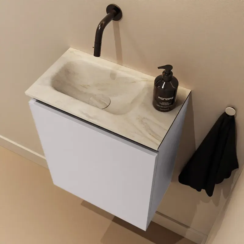 Rechtstreeks Van De Fabrikant Mondiaz Ture DLux toiletmeubel 40cm cale met wastafel ostra links zonder kraangat