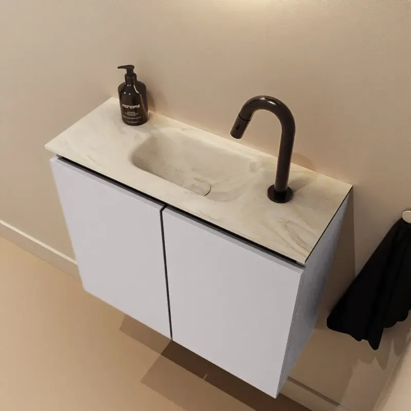 Beste Prijs Mondiaz Ture DLux toiletmeubel 60cm cale met wastafel ostra midden met kraangat