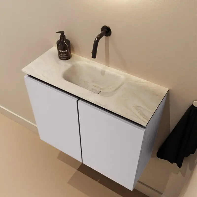 Aanbieding Mondiaz Ture DLux toiletmeubel 60cm cale met wastafel ostra midden zonder kraangat