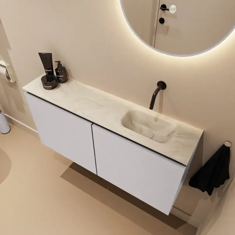 Beperkte Voorraad Mondiaz Ture DLux toiletmeubel 100cm cale met wastafel ostra rechts zonder kraangat