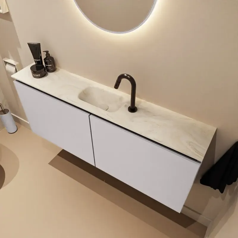 Nu Kopen Mondiaz Ture DLux toiletmeubel 120cm cale met wastafel ostra midden met kraangat