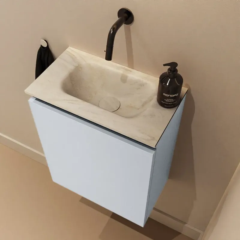 Actieprijs Mondiaz Ture DLux toiletmeubel 40cm clay met wastafel ostra midden zonder kraangat