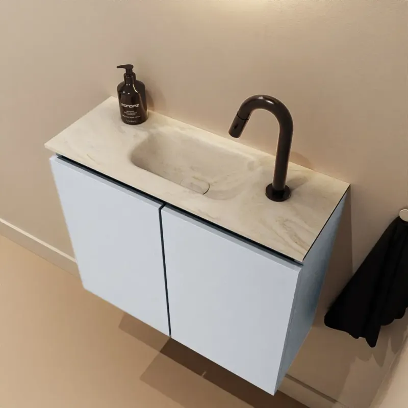 Beste Prijs Mondiaz Ture DLux toiletmeubel 60cm clay met wastafel ostra midden met kraangat