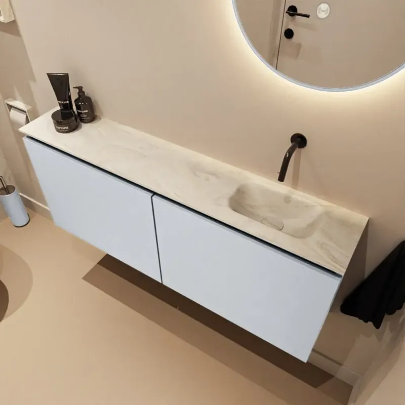 Beperkte Voorraad Mondiaz Ture DLux toiletmeubel 120cm clay met wastafel ostra rechts zonder kraangat