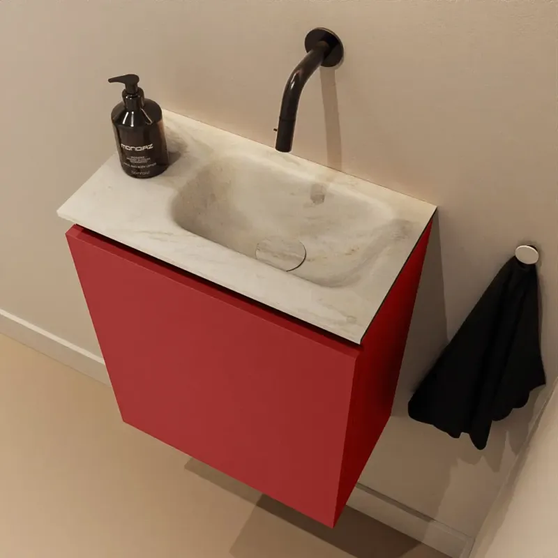 Aanbieding Mondiaz Ture DLux toiletmeubel 40cm fire met wastafel ostra rechts zonder kraangat